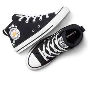 Converse Adult Street Mid Sneakers - Black Flowers M 5.5/ W 7.5